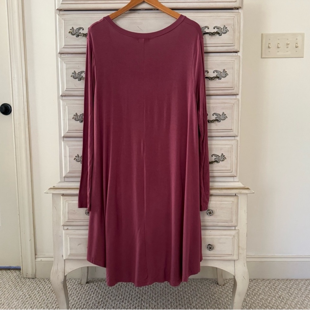Soft Bamboo Relaxed Long Sleeve Dress - Picture 2 of 4